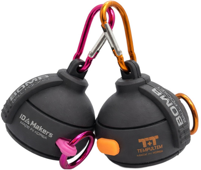 [할인 상품] 템플템 수류탄 골프공 파우치 휴대용 골프공주머니 1구, 핑크, 1개