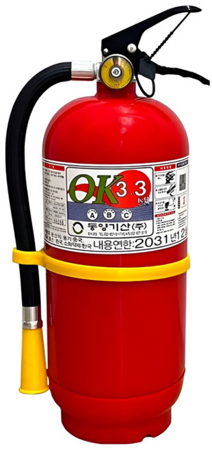 국산 분말 소화기 KFI 국가검증 축압식 스티커 점검표 세트 대량, 3.3kg, 1개