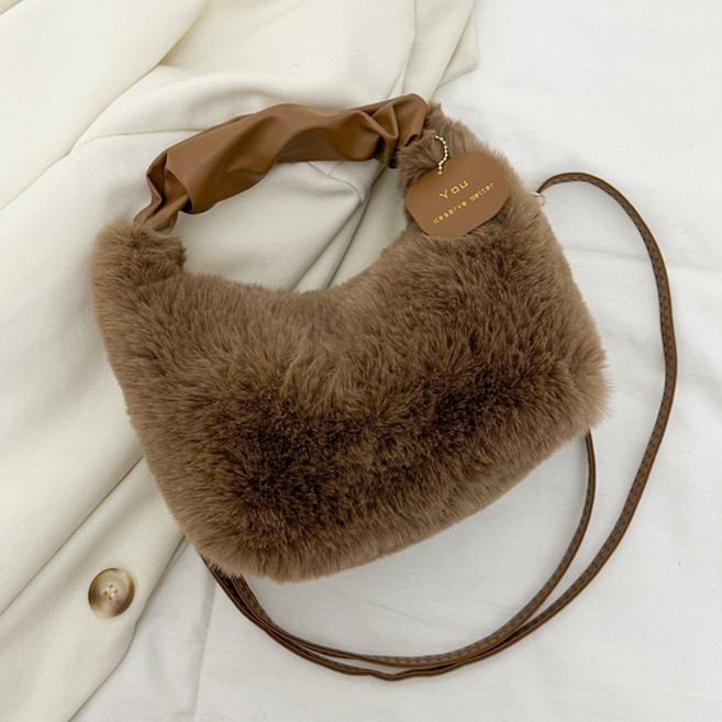 이지바이 여성 털가방 미니 토트백 크로스백