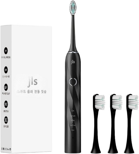 9위 - JLS 최신형 스마트 음파 전동칫솔, 블랙, 1세트, T6