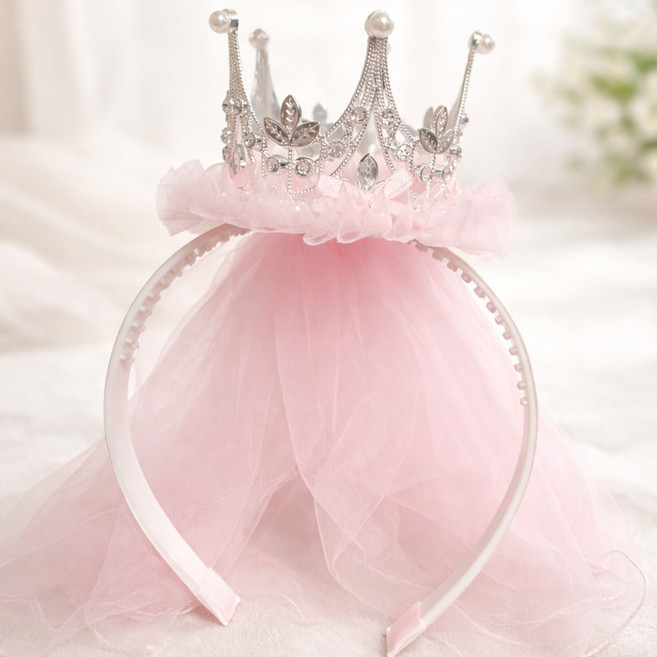 [헤이븐리] 면사포 티아라 레이스 머리띠