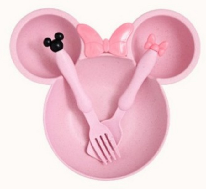 홍데이 어린이 식판 세트, 1개, 식기세트, 핑크