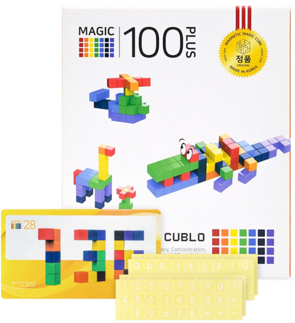 [매직큐브] 큐블로 국산 자석블럭 큐블로100 플러스 CL100PB, 상세 설명 참조, 1개