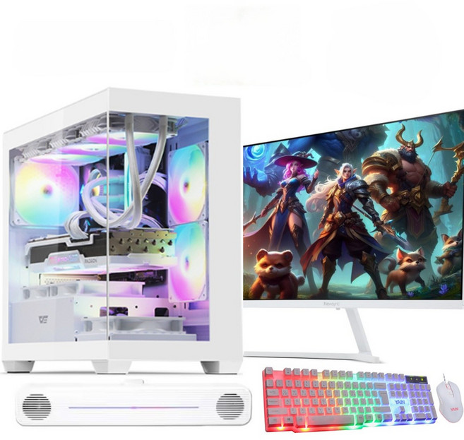 씨엠컴퓨터 인텔i5 AMD라이젠 검은 신화 오공 헬다이버즈2 팰월드 디아블로4 멀티 게이밍컴퓨터, 화이트, 16GB, 1TB, WIN11 Home, PS-02(모니터포함)