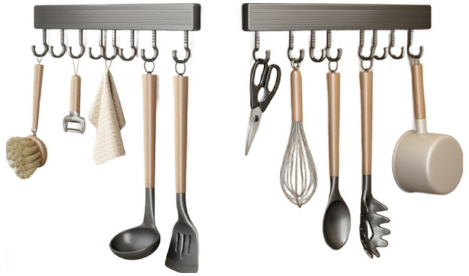 이감동 이동식 주방 후크 행거 랙 부착형, 1개, 쿨그레이