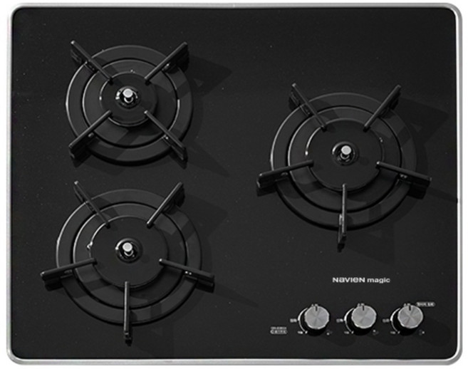 [전국설치가능] 경동나비엔 나비엔매직 빌트인 560x480 3구 가스레인지 GRB-6203 코드형 블랙펄 가스렌지 가스쿡탑 가정용 가스레인지 매립형, LPG, 나비엔매직 GRB-6203 _코드형