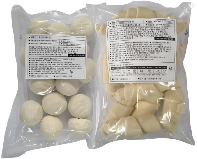 신세계 모닝빵 크로아상 생지 2종2kg, 1kg, 1세트, 모닝빵+크로아상(드라이아이스1개 추가)