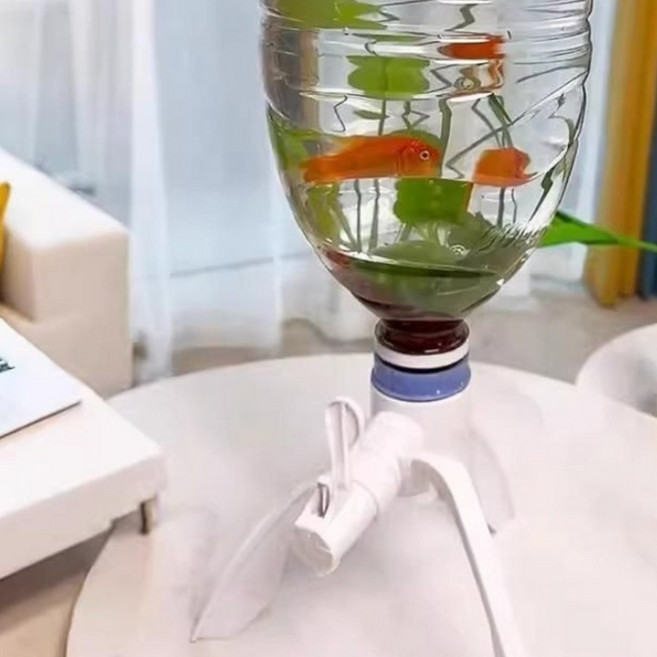 1+1 생수병 생수통 어항 만들기 키트 어항세트 환수홀더 페트병 생수병수족관 자동환수 수족관 구피어항, 2개, 화이트