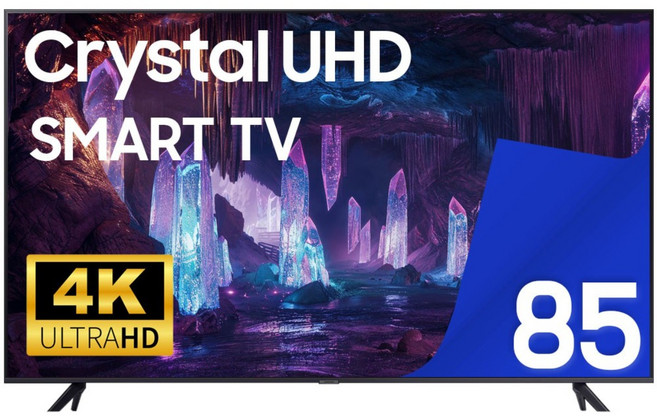 삼성 TV 85CU7000 크리스탈 UHD 4K 214cm(85인치) LED 스마트 티비 유튜브 넷플릭스 디즈니 미러링, 고객직접설치, 스탠드형, 85인치
