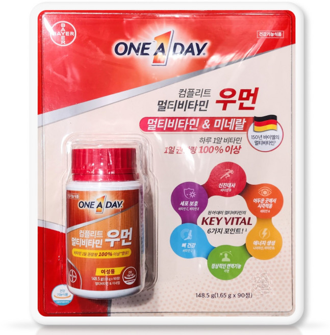 바이엘 원어데이 멀티비타민 우먼 1.65g X 90정, 1개