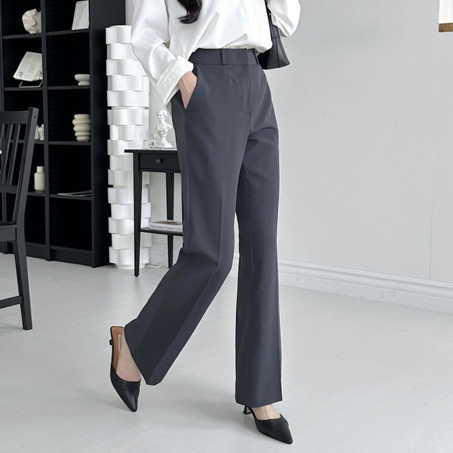 여자 여성 부드럽고 편안한 링클프리 세미부츠컷 스판 슬랙스 4컬러 AJL003