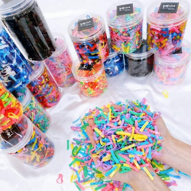 두꺼운 4mm 넓고 쫀쫀한 고탄력 프리미엄 대용량 머리끈 고무줄 헤어밴드