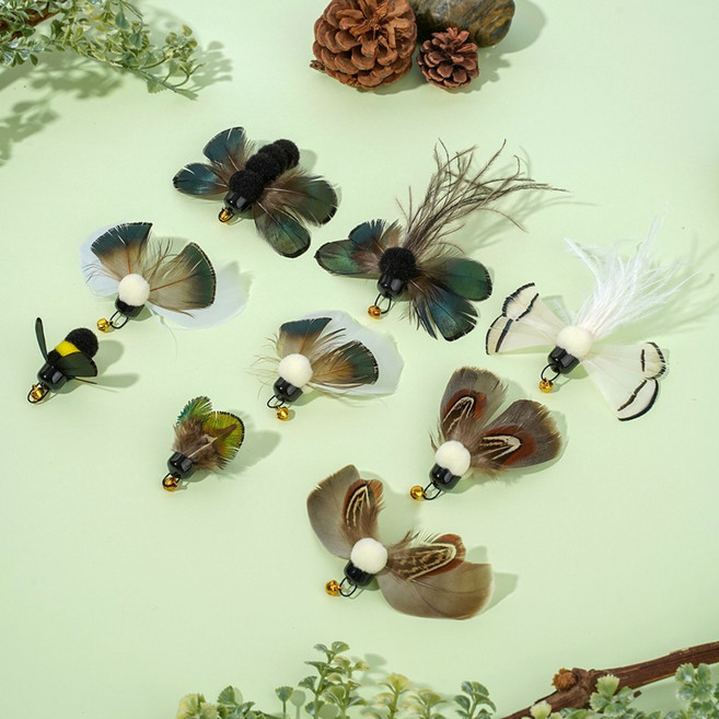 핸드메이드 벌레 모양 리필형 고양이장난감, 07.똥파리, 1개