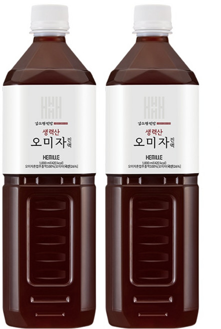 헤밀레 김소형 원방 생력산 오미자청 문경 엑기스, 1L, 1개입, 2개