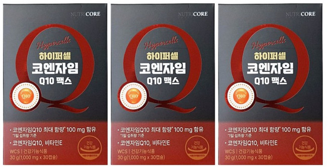 뉴트리코어 하이퍼셀 코엔자임Q10 하이퍼코엔자임 코앤자임 2개, 3개, 30회분