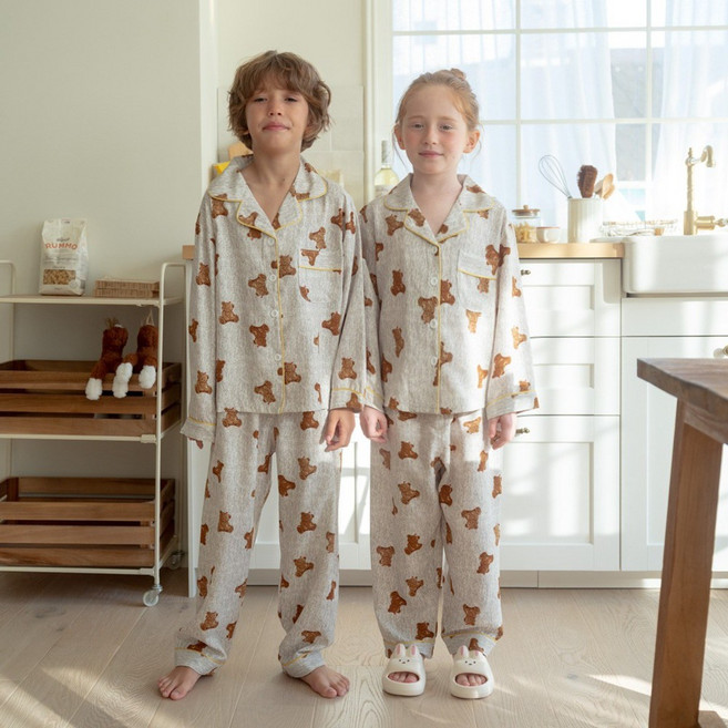 메리핀 아동 코지데이 카라 긴팔 잠옷 상하세트