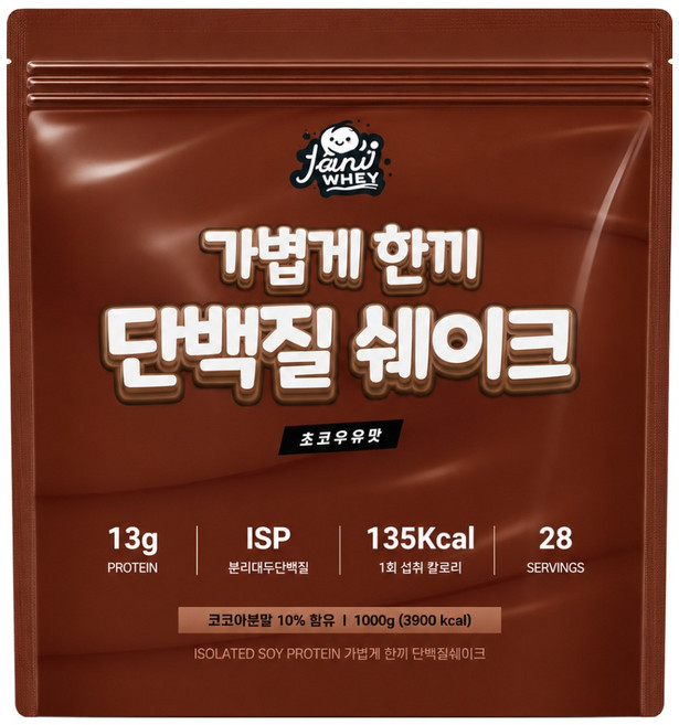 가볍게한끼 단백질쉐이크 프로틴 식사대용 초코맛, 1kg, 1개