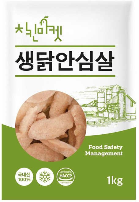 치킨마켓 국내산 냉동 닭안심10kg(1kg X 10팩), 1kg(10팩), 10개