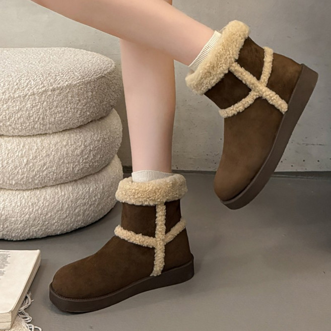 Modern Fashion 여성 발편한 털안감 부츠 빈티지 방한화 L91