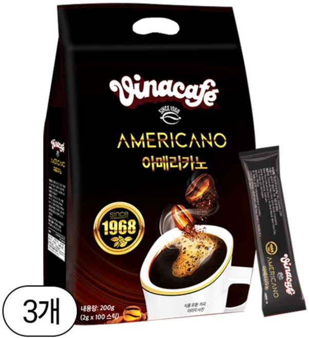 비나카페 아메리카노 커피스틱, 2g, 100개입, 3개 - 쿠팡