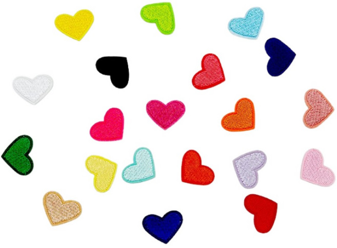 열접착식 하트 와펜 옷 자수 패치 알록 하트 팡팡 20P/6P(2종) 세트, 1개, 스몰 하트 20P