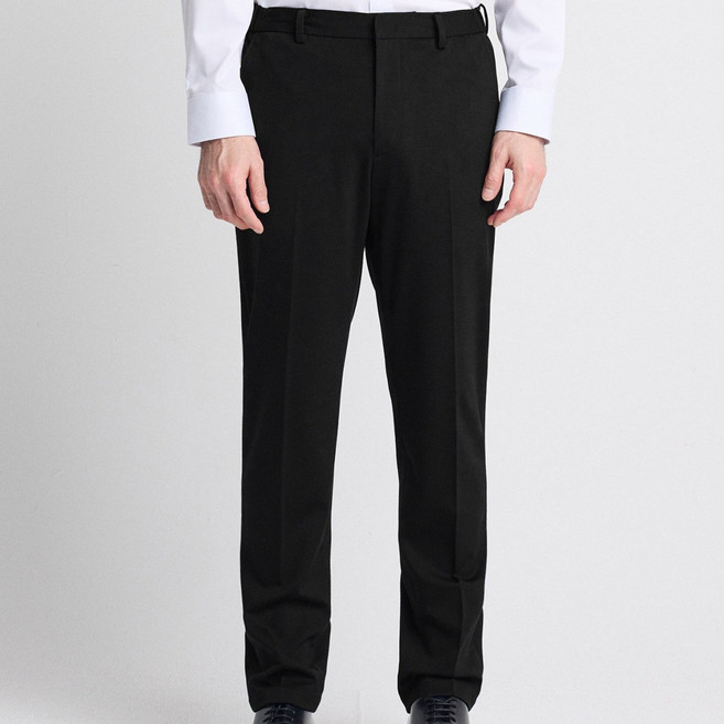 [STCO] 남성 구김없는 컴포트 밴딩 슬랙스 테이퍼드핏 블랙