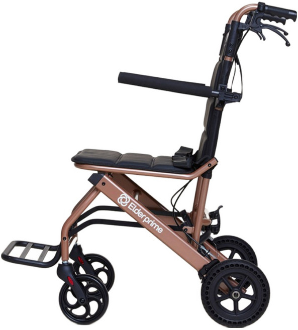 [엘더프라임] 미러쥬 휴대용 여행용 접이식 경량 휠체어 실버카 효도카, 1개, M4_라이트