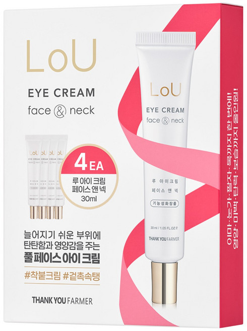 땡큐파머 루 아이 크림 페이스 앤 넥, 4개, 30ml