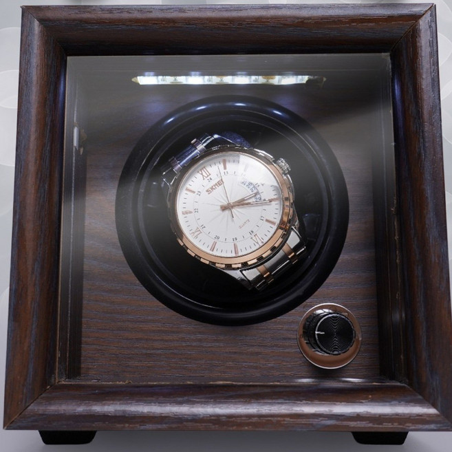 루일로 원목시계보관함 워치와인더 1구(도어 LED등 자동정지기능)