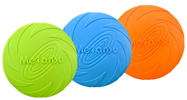 강아지 원반 실리콘 소형 중형 대형 프리스비 훈련 용품, 1개, 블루