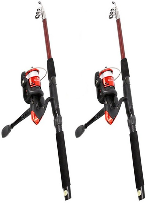 1+1 원투낚시대세트 초보자낚시 온가족낚시 갯바위 방파제 입문자용 MP-1800II, RED