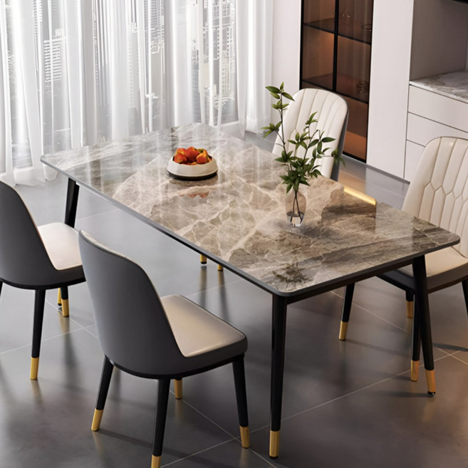 에데지오 식탁의자세트 4인용식탁의자 테이블의자세트 세라믹 홈테이블 인테리어 화이트 그레이, 3. 유광 그레이