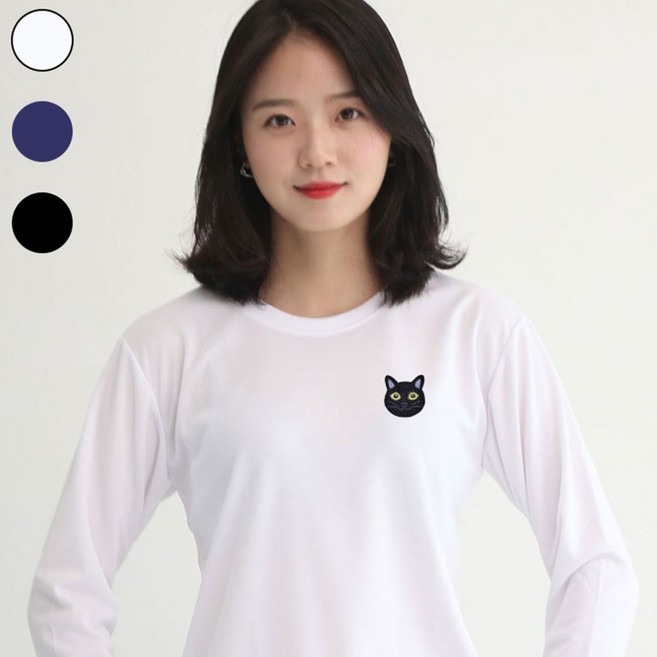 냉감 긴팔티셔츠 기능성 쿨링 면티 가족티 얇은 작업복 여름