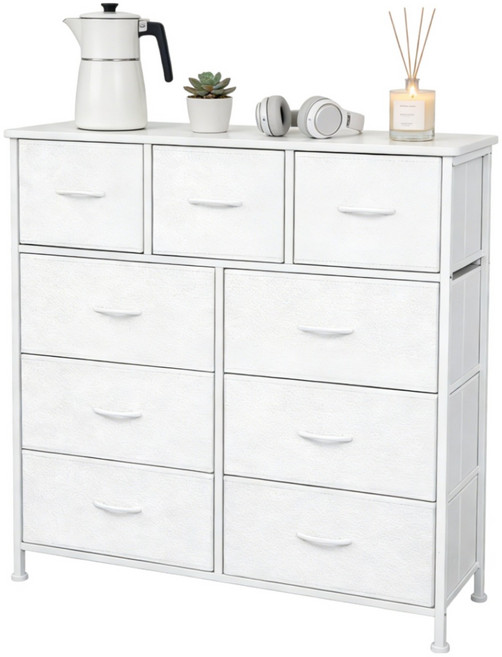 패브릭 서랍장 4단9서랍 다용도수납장 모던 거실수납장, 9, 화이트