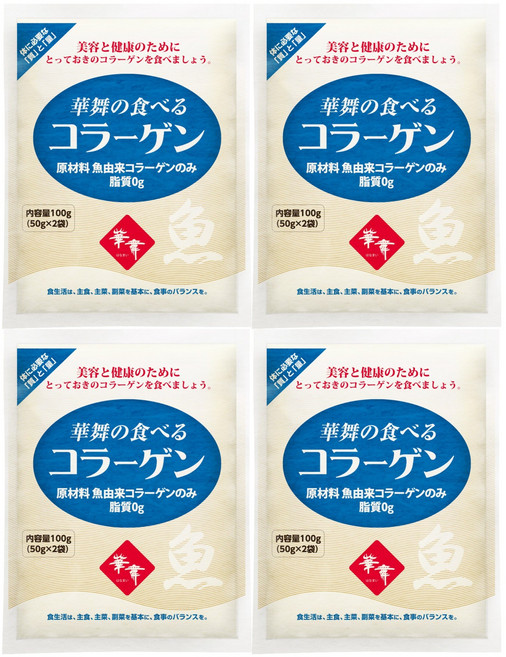 [최신소비기한 2027년 11월 1일] 하나마이 피쉬 먹는 저분자 콜라겐 펩타이드 100g, 4개