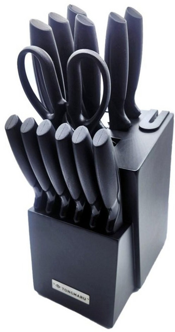 통마루 프리미엄 스텐레스 주방칼 13종 세트 + 칼블럭, 블랙, 1세트