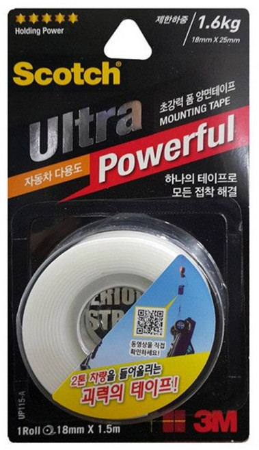 3M 스카치 초강력 차량용 폼 양면 테이프 UP115A, 1개