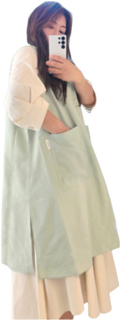 룩엣홈 어린이집 유치원 선생님 엉덩이 덮는 빅사이즈 가벼운 여름 앞치마, 브라이트민트(brightmint)특대형140사이즈, 1개