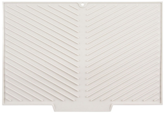 실리콘 물빠짐 식기건조 드라잉 매트 싱크롤, 아이보리, 1개