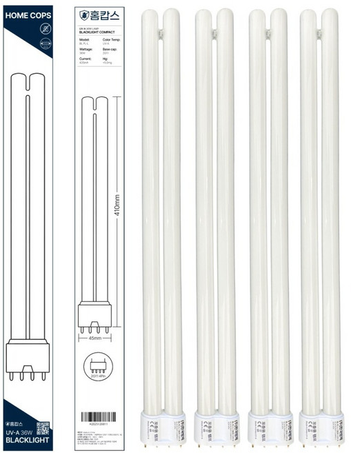 홈캅스 36W 포충기 교체용 전구 스마트캐치 울트라 블루버드 해충퇴치기 UV-A 자외선 램프 4개