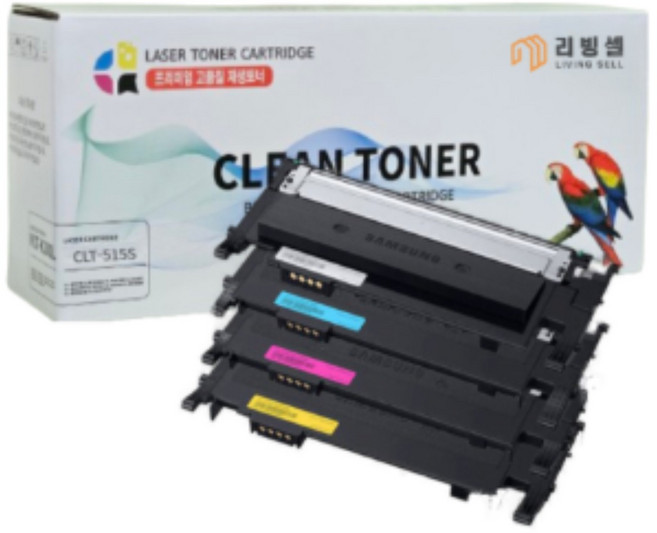 [리빙셀] 삼성토너 CLT-515S 컬러토너 SL-C565FW SL-C565W SL-C515W SL-C515 SL-C565 호환 프린터토너, 검정, 1개