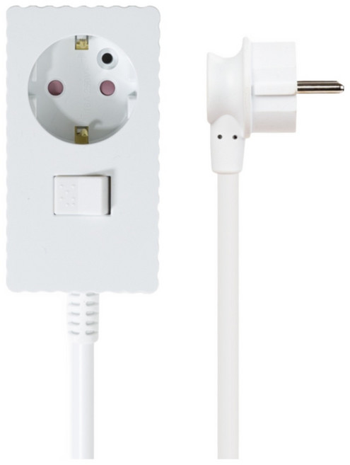 (안전커버 증정)파워존 웨이브 멀티탭 개별 절전 스위치 과부하차단 연장선 멀티콘센트 전기코드 1구 50cm 1.5m 3m 5m 7m 10m, 연장선 1구 화이트, 1개