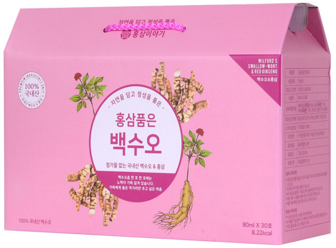 홍삼이야기 국내산 백수오즙 80ml 30포, 30개