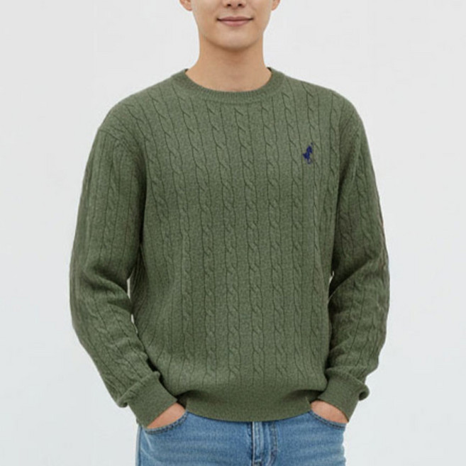 [빅히트 패션] 남성 케이블 꽈배기 니트 루즈핏 5color