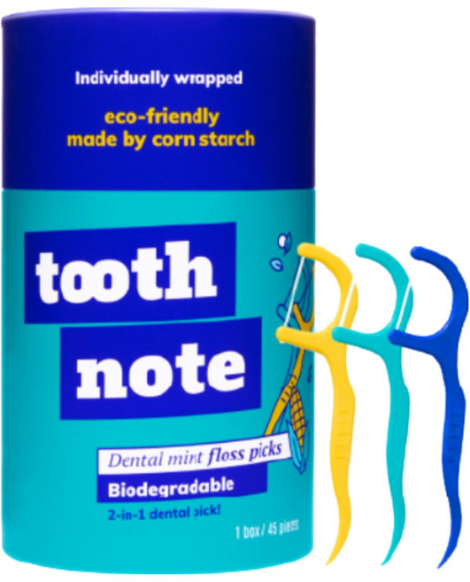 투스노트 덴탈 민트 일회용 치실, 17cm, 45개입, 2개