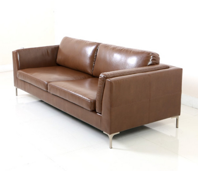 가구밸리 카이 가죽 3인 소파, 브라운