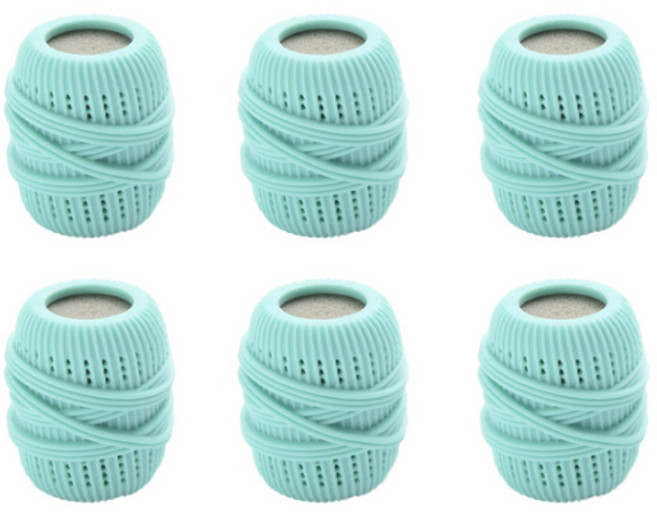 투데이리빙 6개 세트 구김 엉킴 방지 세탁볼 건조기 돌돌이 정전기 방지 실리콘 빨래볼 세척 통돌이 빨래 용품, 1세트, R98442E(민트