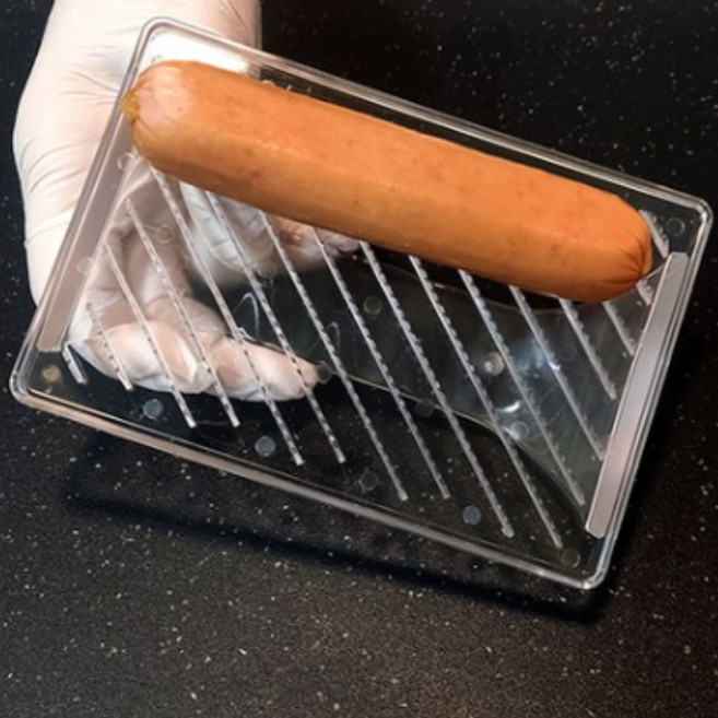 신제품/간편하고 안전한 소시지 칼집내기 소디 / 소시지 디자인 / 소세지 전문 캠핑 커터 커팅기, 빗살무늬, 1개, 투명