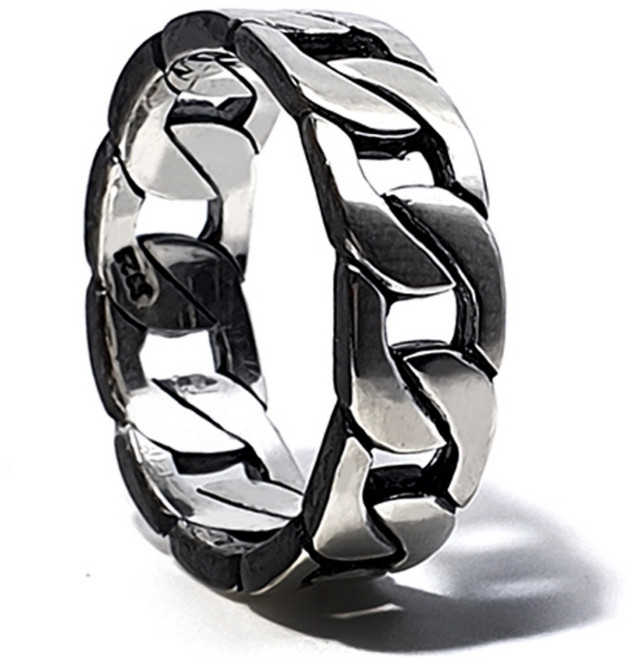 주얼리랩 925SILVER 남자 빈티지 체인 은반지 반지