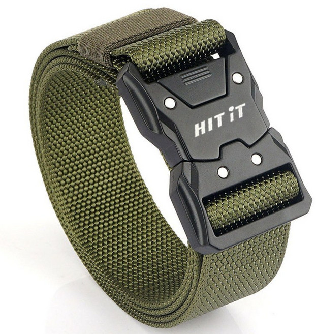 히트잇 남자 아웃도어 강철 벨트 자동 버클 청바지 등산 허리띠 군인 밀리터리 군용 작업복 혁띠